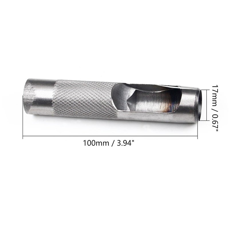 Utoolmart 17mm/0.67" Round Hollow Punch Leather Craft Punch Tool, Round Carbon Steel Leather Craft Hollow Hole Punch Cutter, 1 Pcs - Image 2